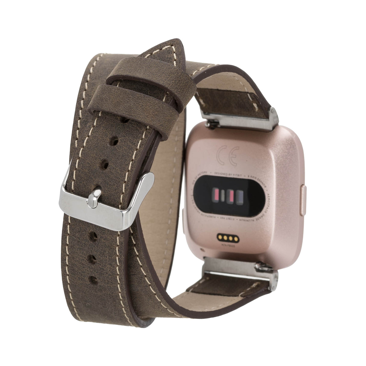 Double Tour Leather Band  for Fitbit Watches