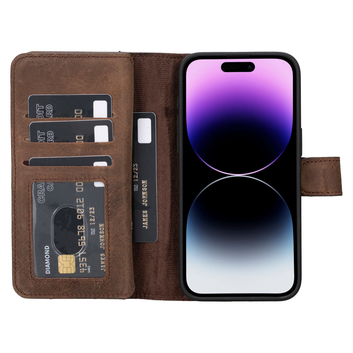 iPhone 15 Pro Max Dual Leather Wallet Case