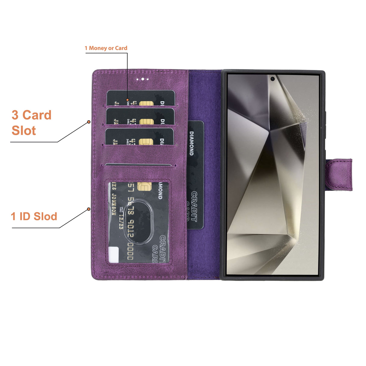 Samsung Galaxy S24 Ultra Leather Wallet Case