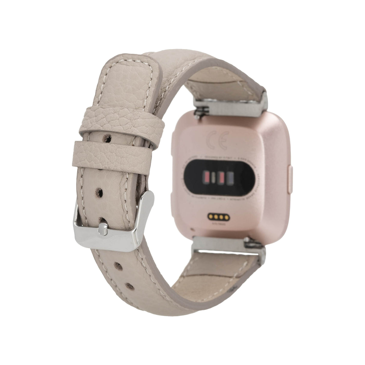 Active Pebbled Leather Fitbit Watch Band_beige_3