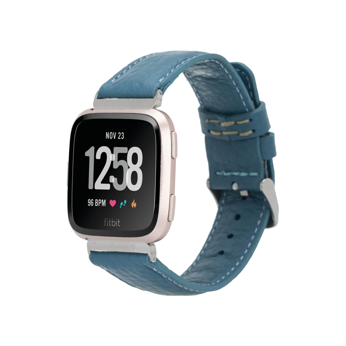 Active Pebbled Leather Fitbit Watch Band_turquoise_5