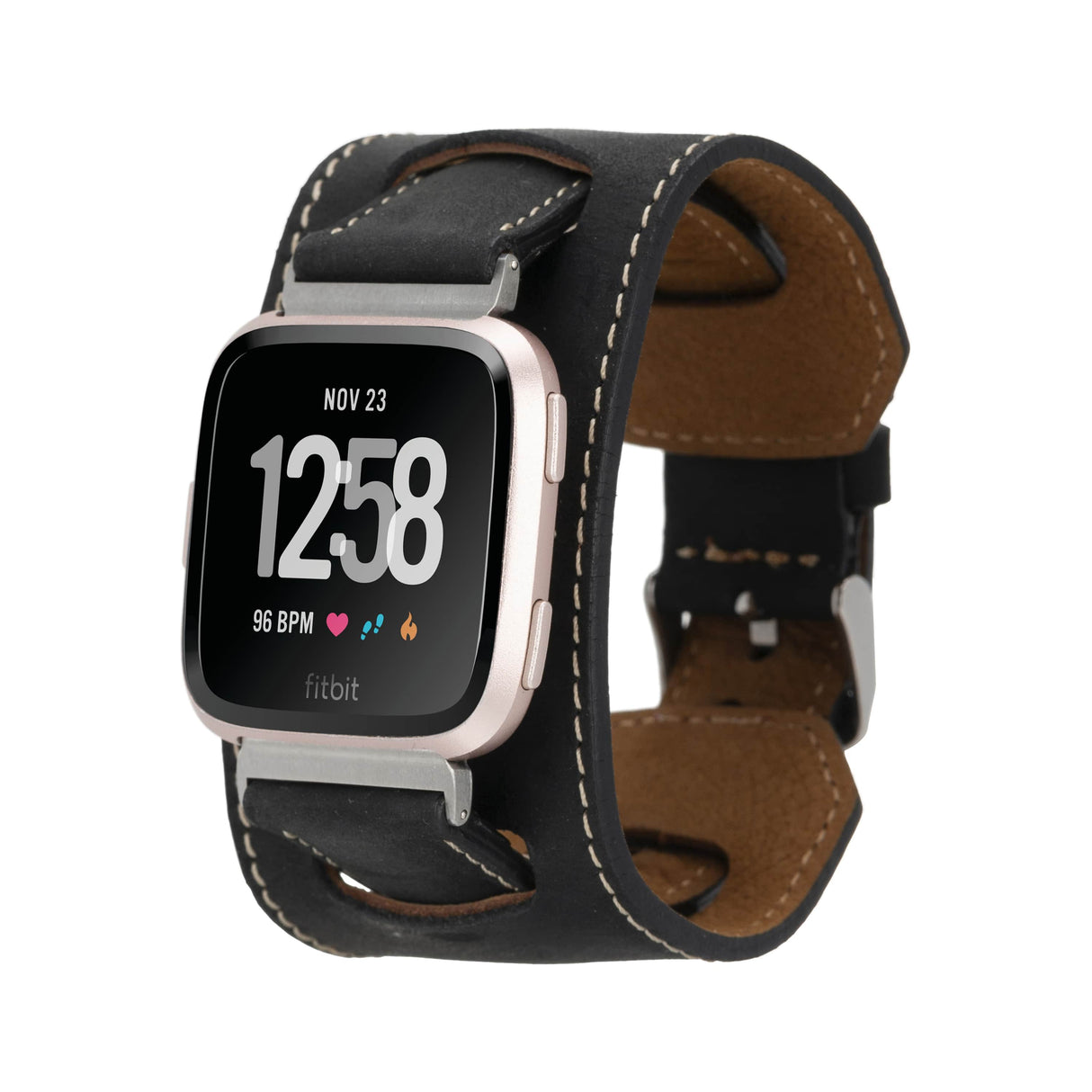 Cuff_Leather_Band_for_Fitbit_Watches black