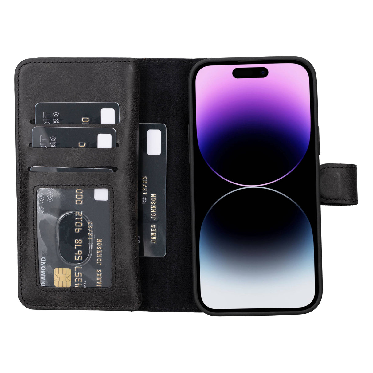 iPhone 15 Plus Leather Dual Wallet Case