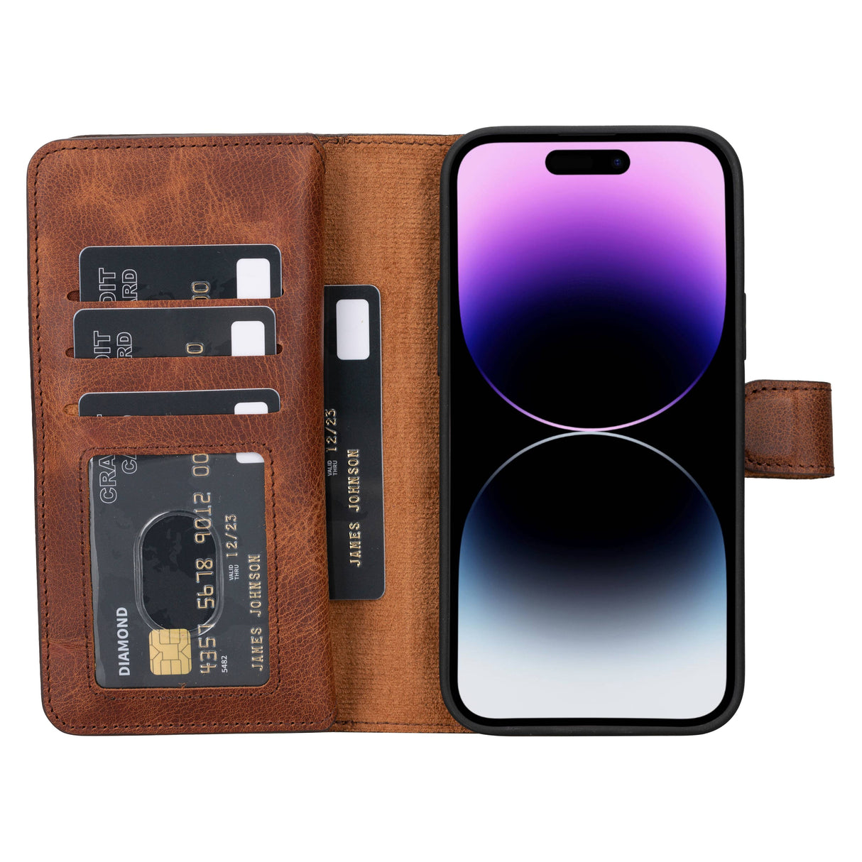 iPhone 15 Plus Leather Dual Wallet Case