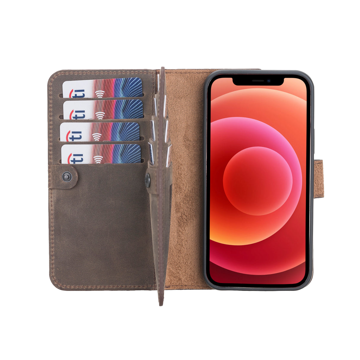 iPhone 12 Pro Dual Fold Leather Wallet Case