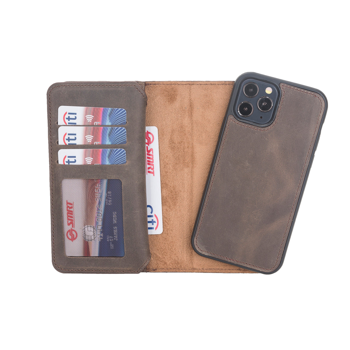 iPhone 12 Pro Dual Fold Leather Wallet Case