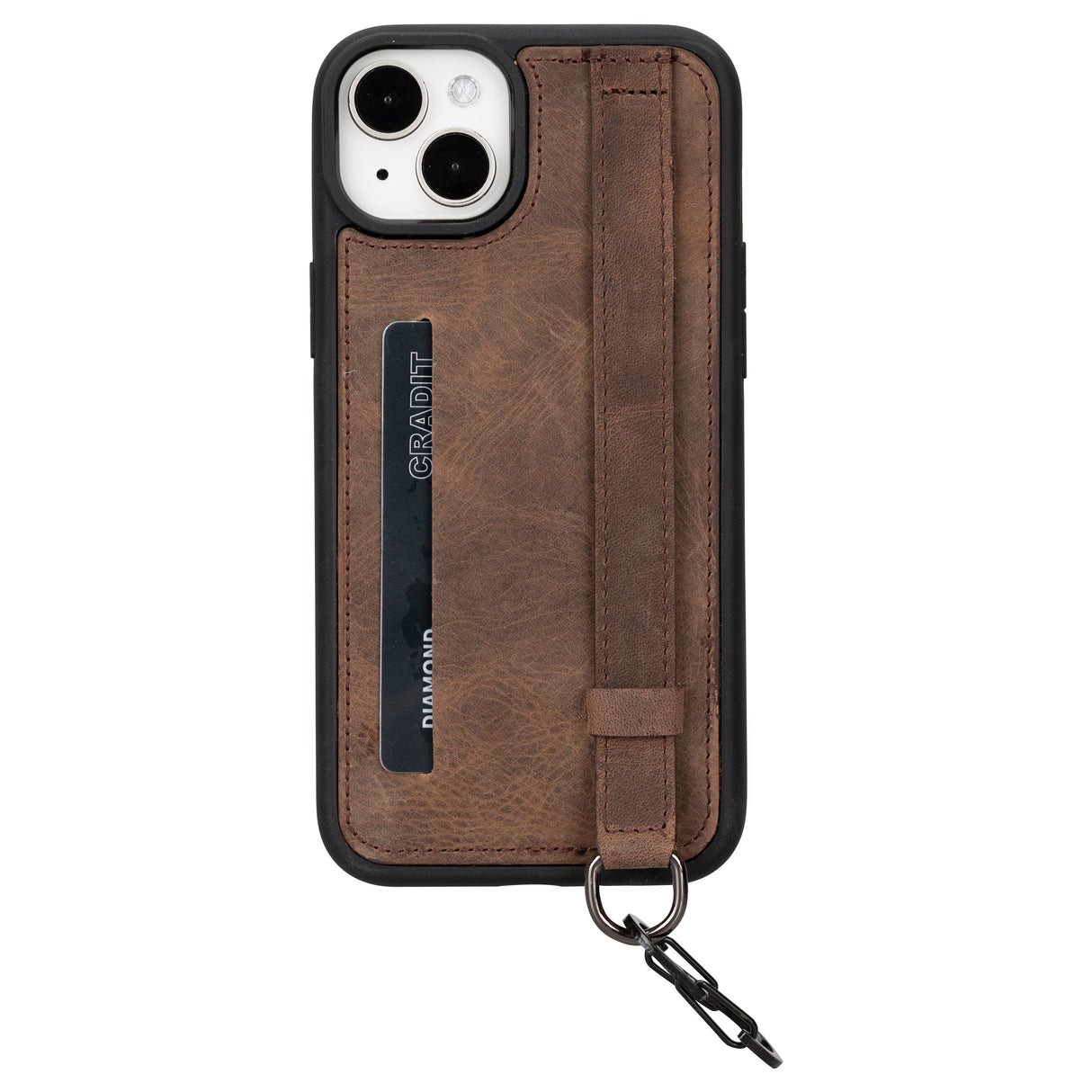 iPhone 15 Plus Snap-on Leather Grip Case