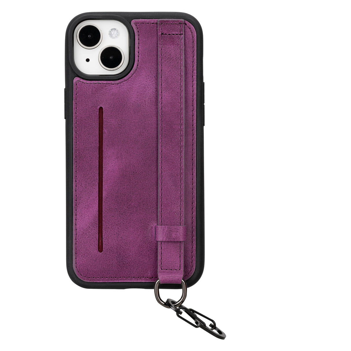 iPhone 15 Plus Snap-on Leather Grip Case