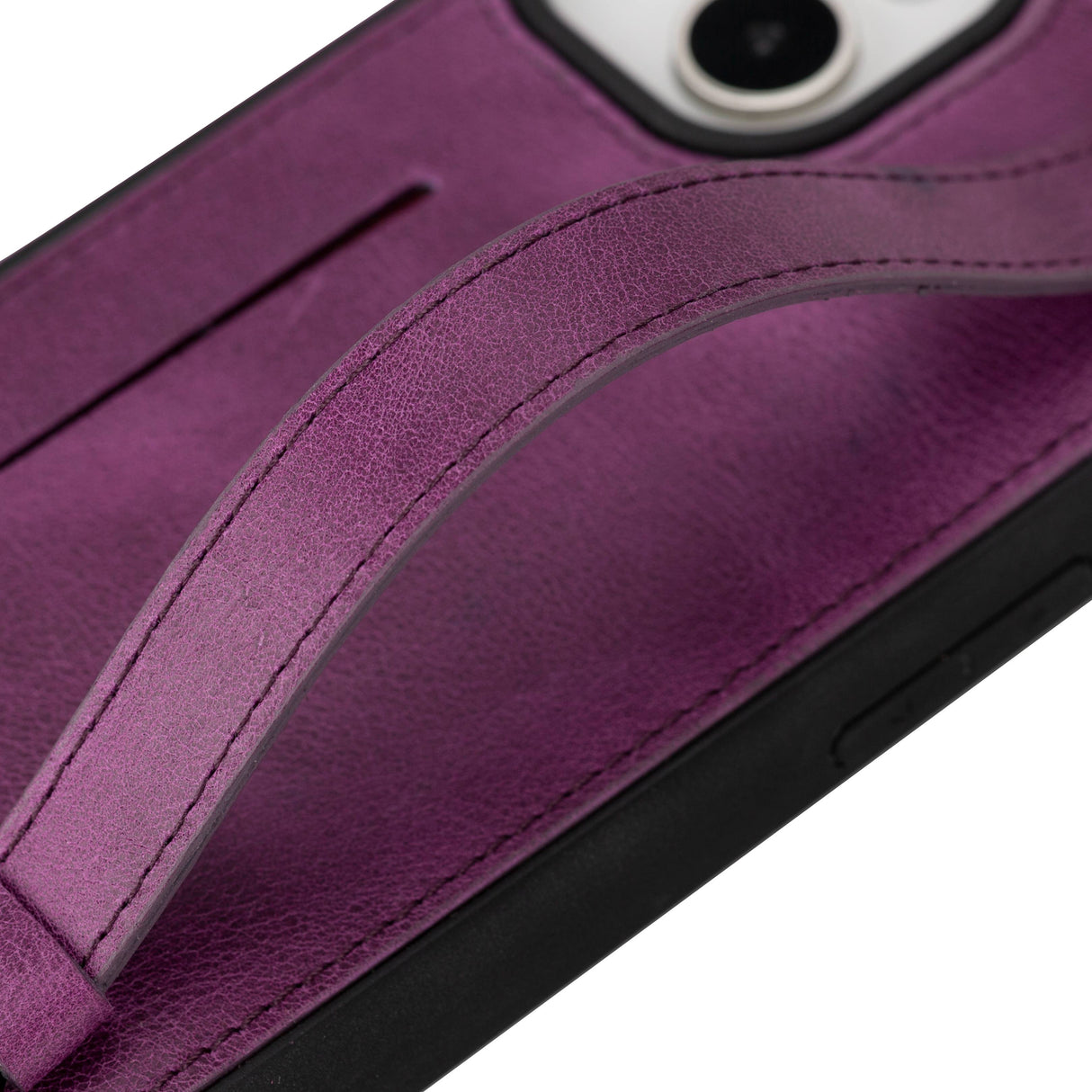 iPhone 15 Plus Snap-on Leather Grip Case
