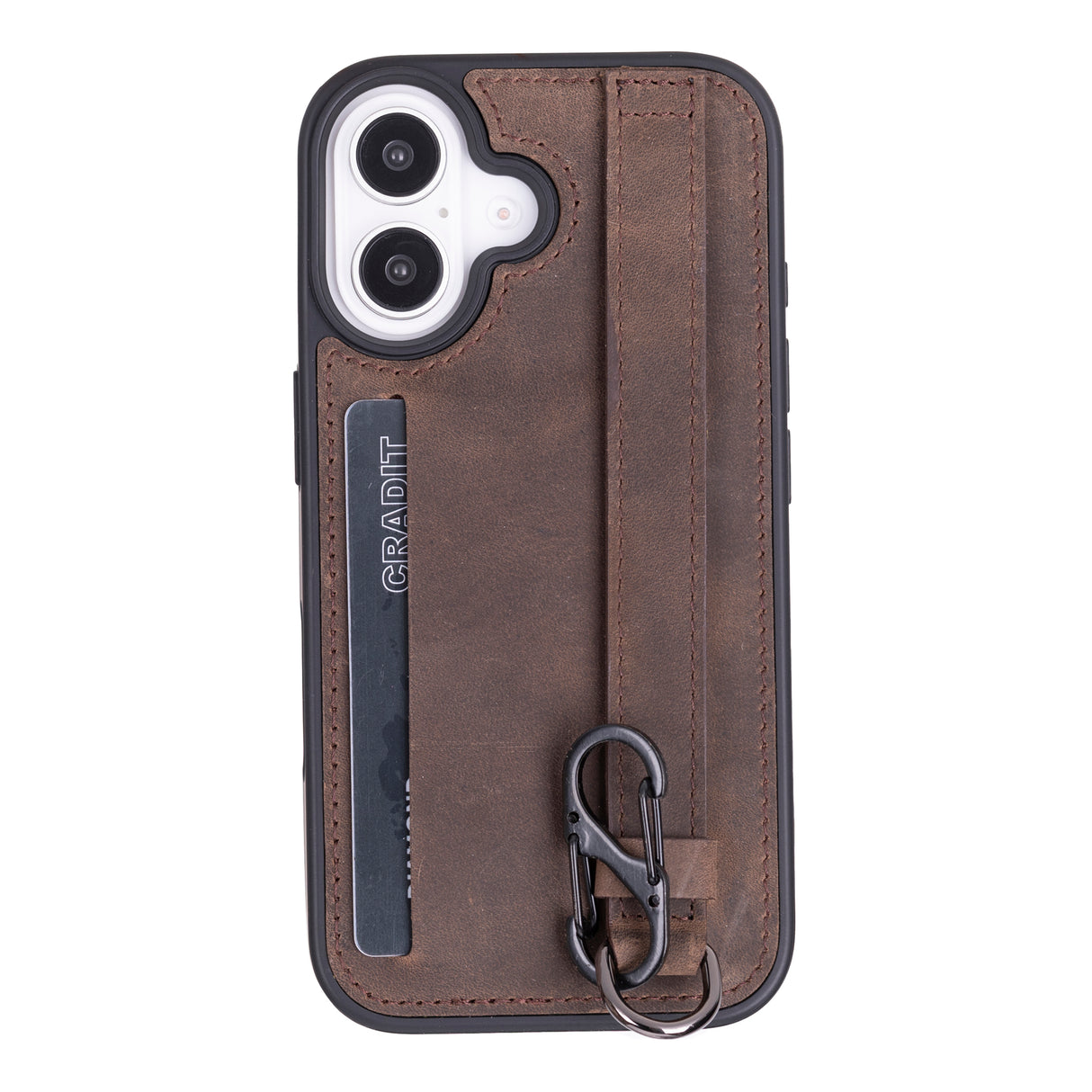 iPhone 16 Snap-on Leather Grip Case
