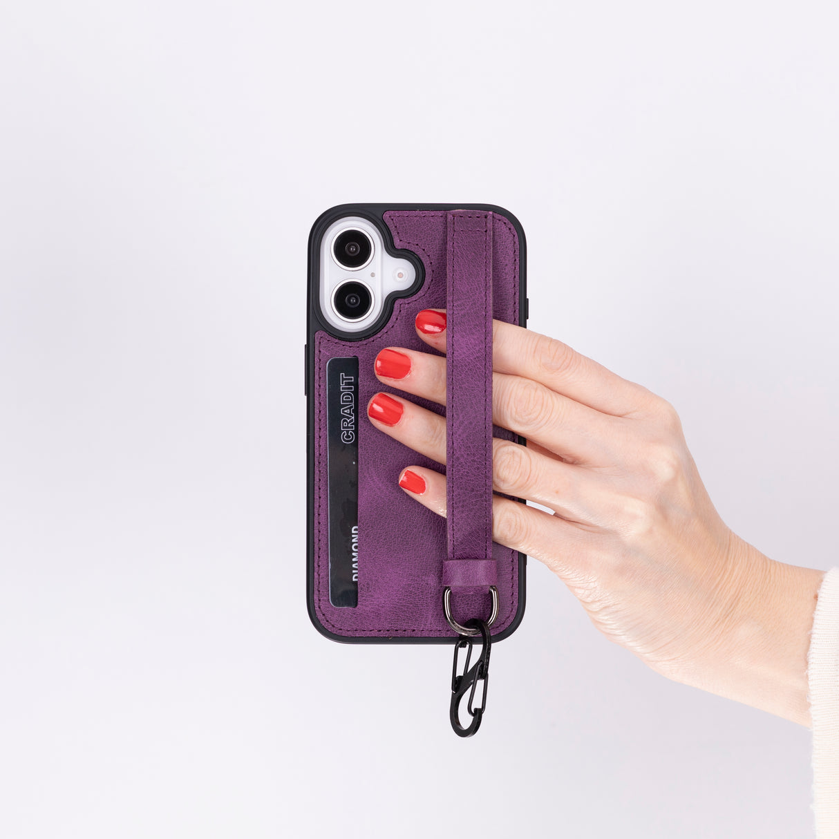 iPhone 16 Snap-on Leather Grip Case