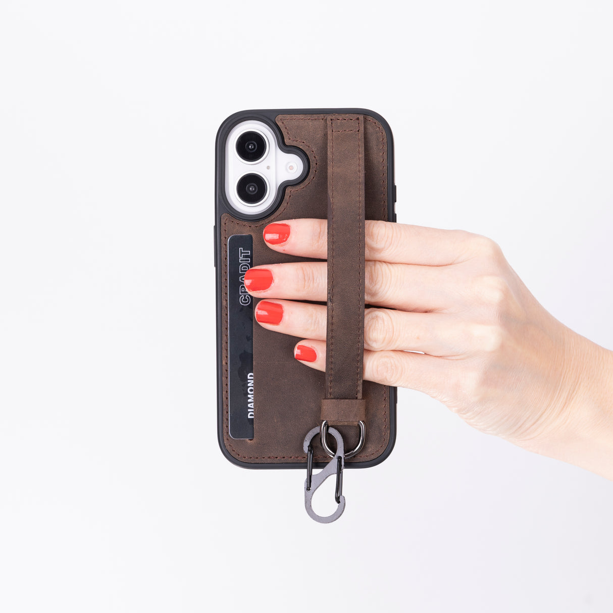iPhone 16 Snap-on Leather Grip Case