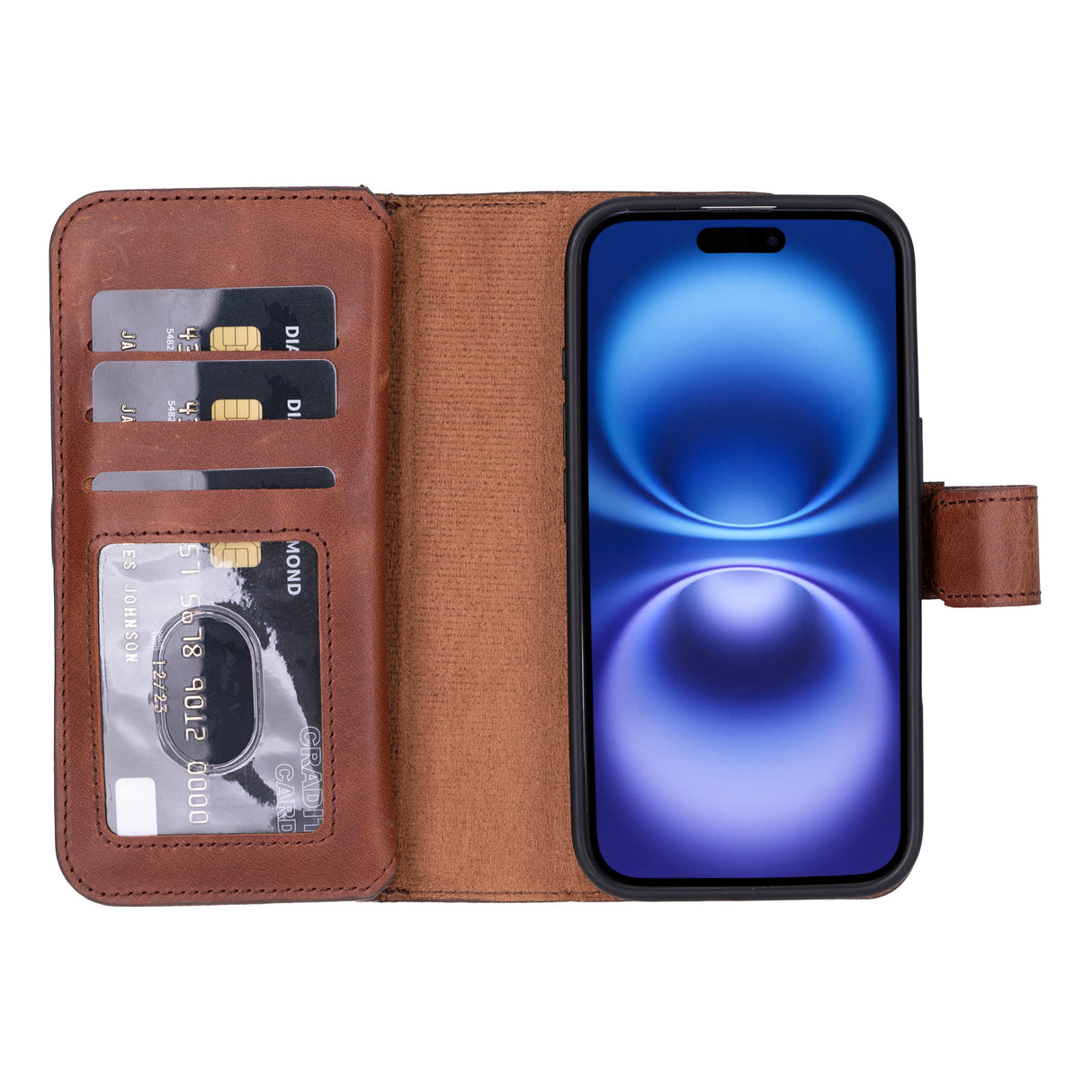 iPhone 16 E Leather Dual Wallet Case