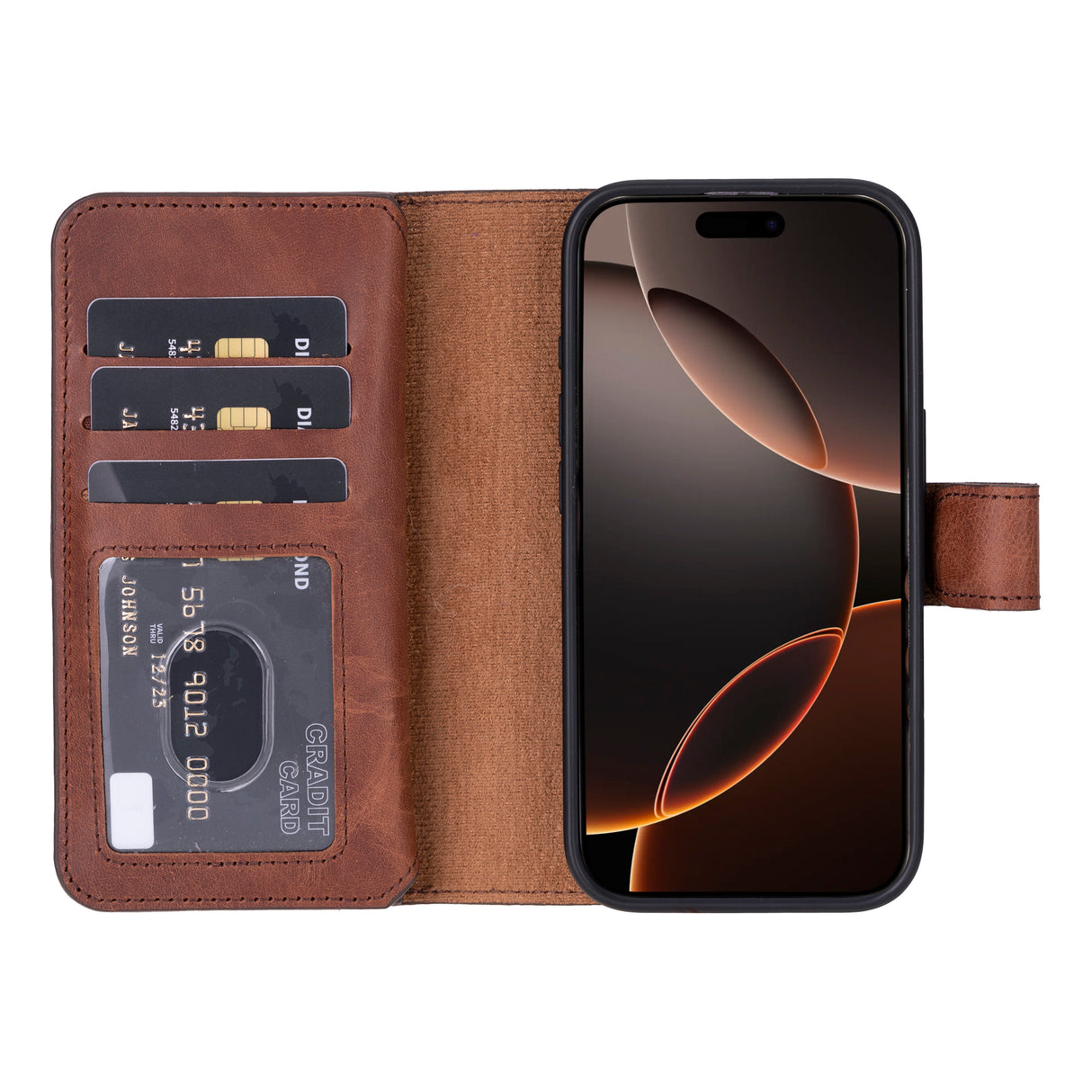 iPhone 16 Pro Dual Leather Wallet Case
