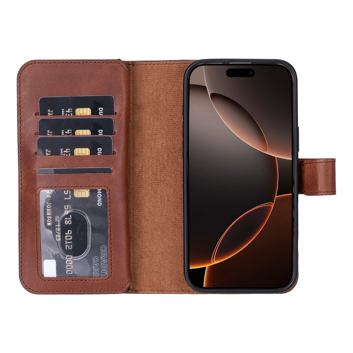 iPhone 16 Pro Max Dual Leather Wallet Case