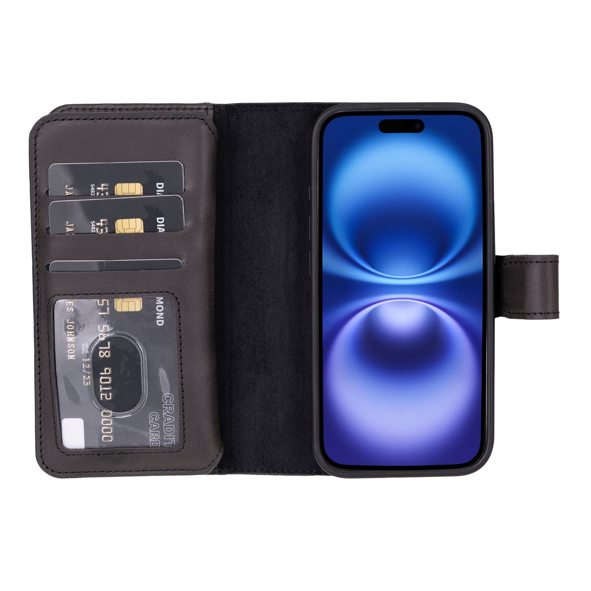 iPhone 16 E Leather Dual Wallet Case