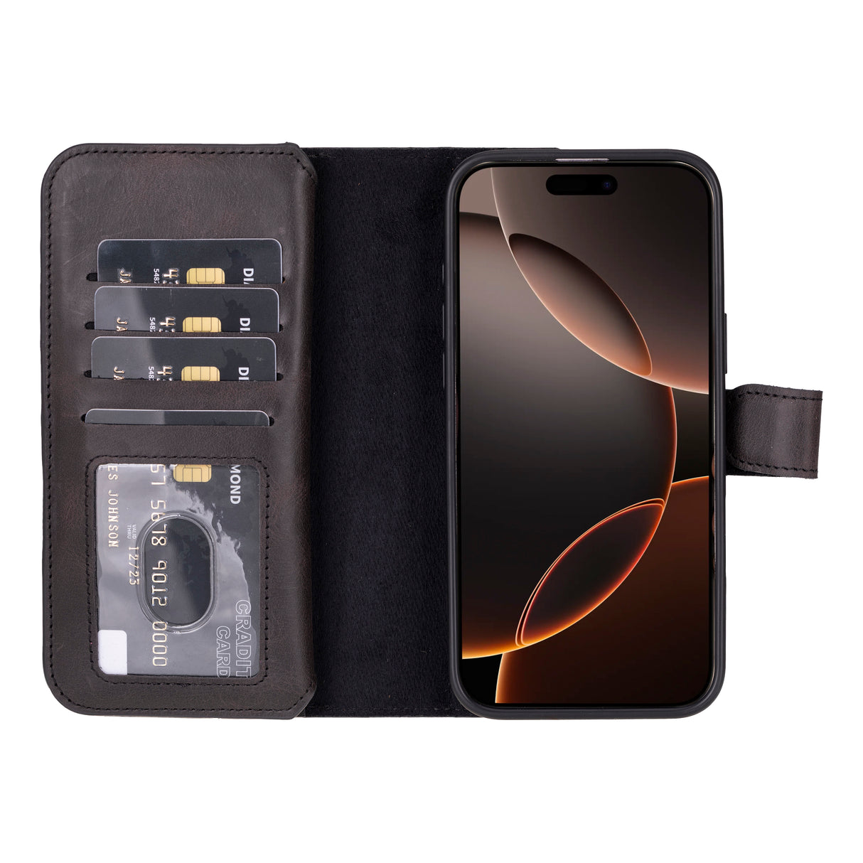 iPhone 16 Pro Max Dual Leather Wallet Case