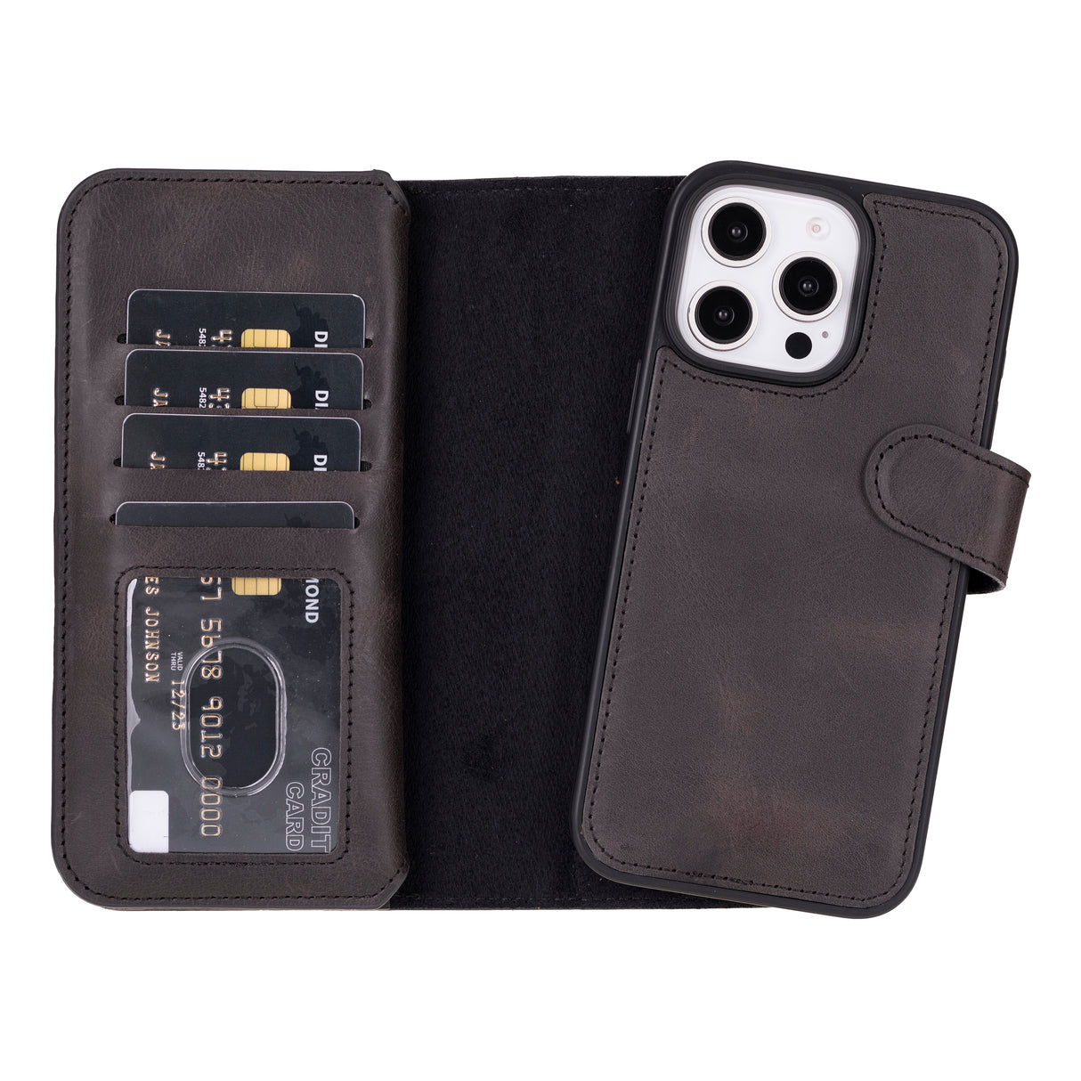 iPhone 16 Pro Max Dual Leather Wallet Case