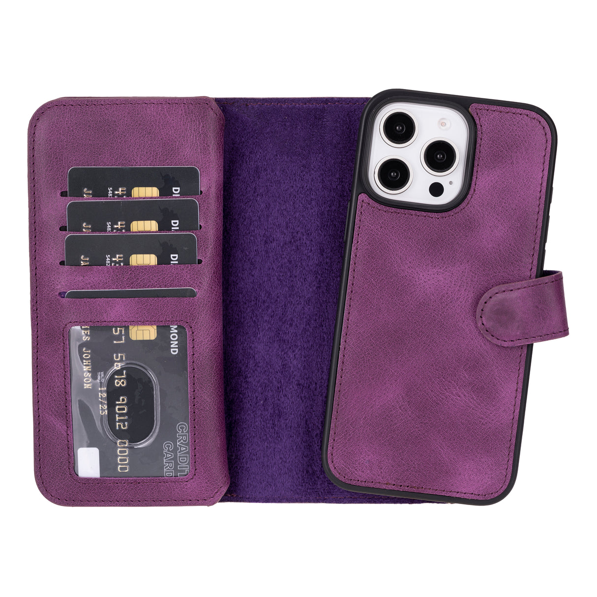 iPhone 16 Pro Max Dual Leather Wallet Case