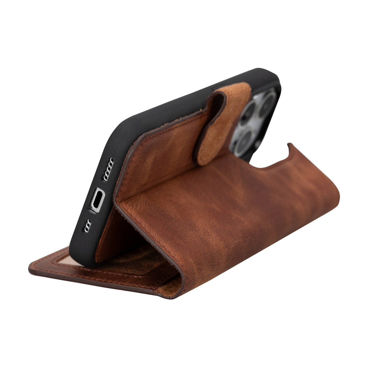 iPhone 15 Pro Leather Wallet Case