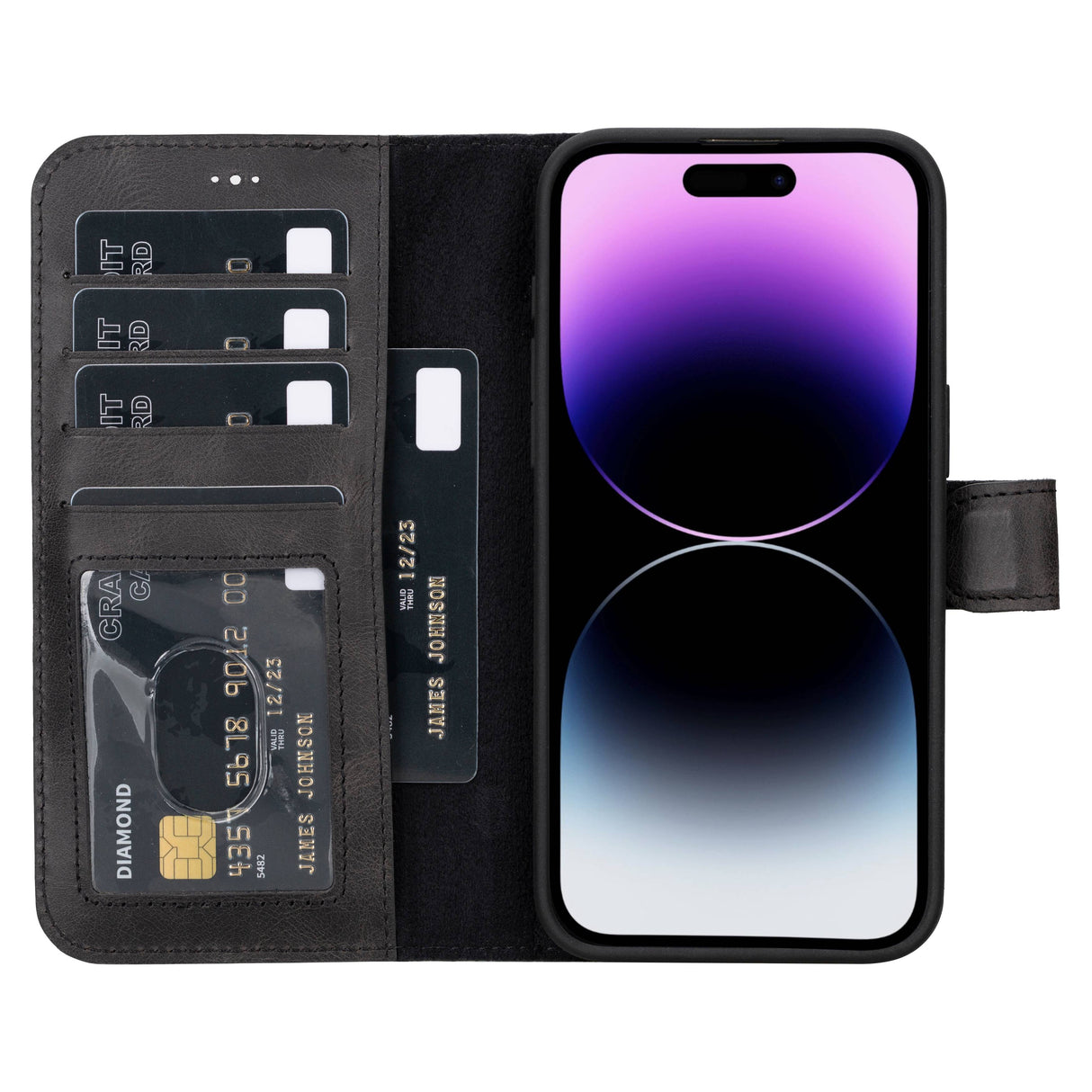 iPhone 15 Pro Max Leather Wallet Case