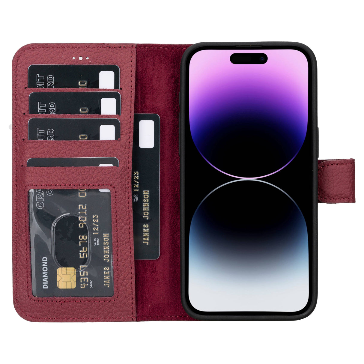iPhone 15 Pro Max Leather Wallet Case