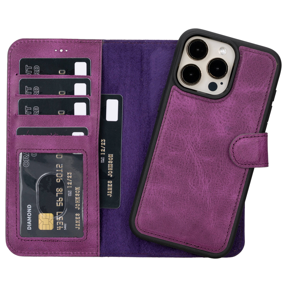 iPhone 15 Pro Max Leather Wallet Case