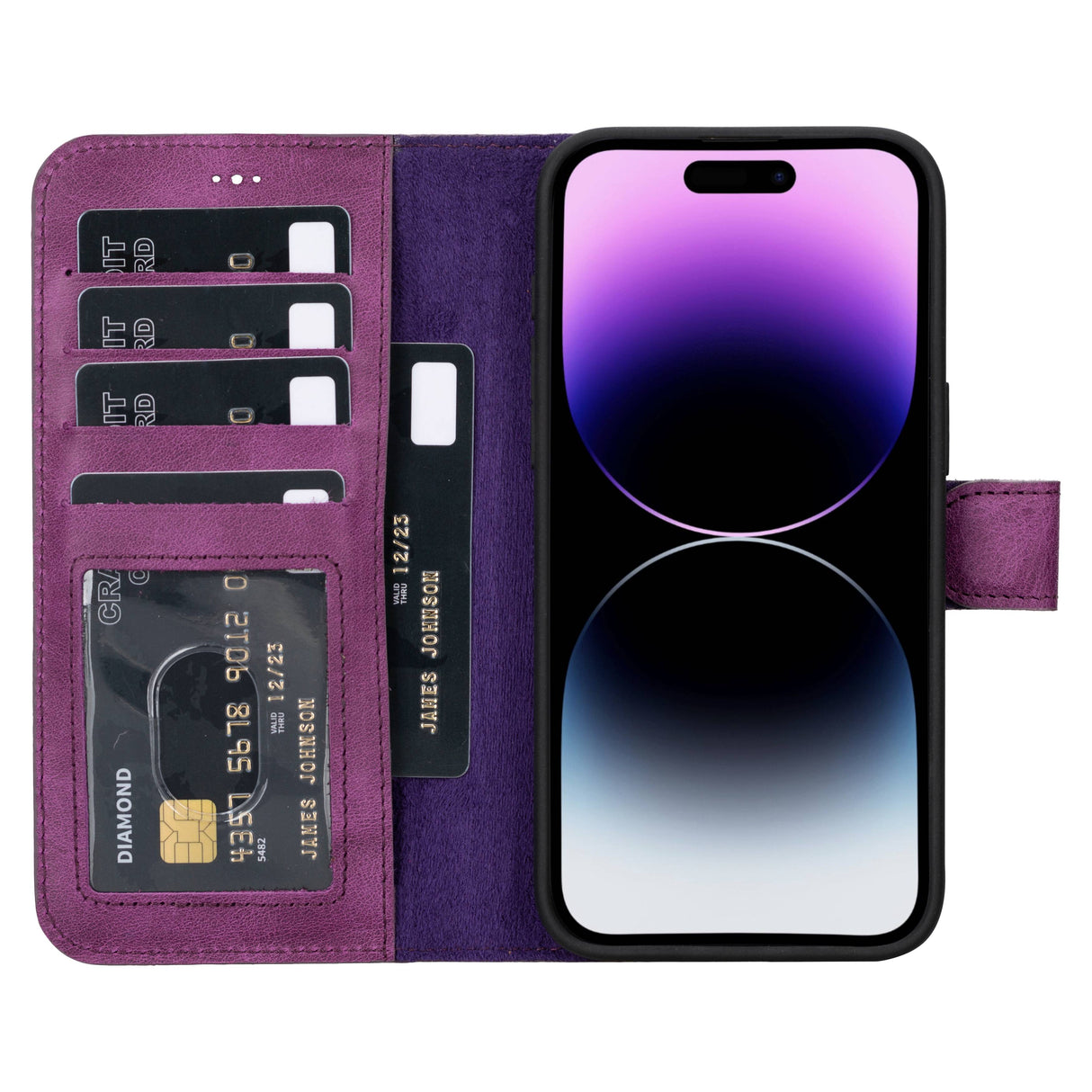 iPhone 15 Pro Max Leather Wallet Case