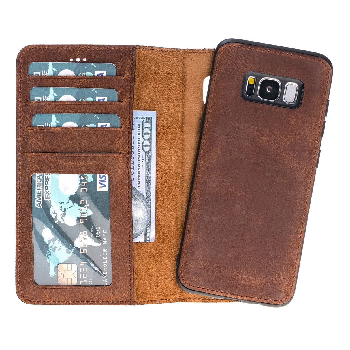 Samsung Galaxy S8 Magnetic Detachable Leather Wallet Case