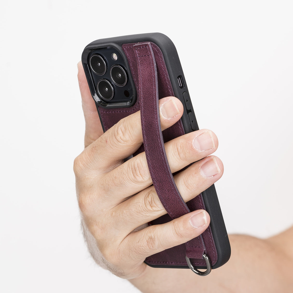 iPhone 14 Pro Snap-on Leather Grip Case