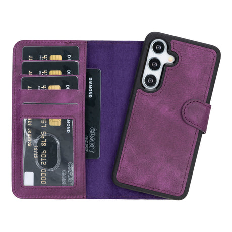 Samsung Galaxy S25 Magnetic Detachable Leather Wallet Case