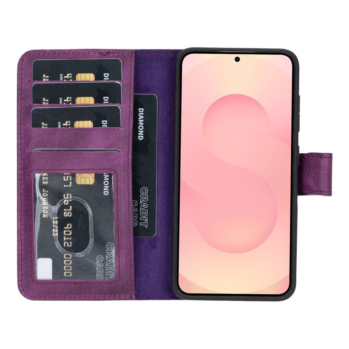 Samsung Galaxy S25 Magnetic Detachable Leather Wallet Case