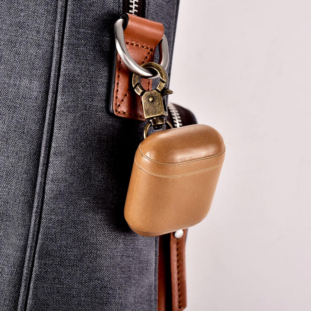 AirPods 1/2 Leather Protective Case Cover with Hook by Hardiston - premium AirPods Cases