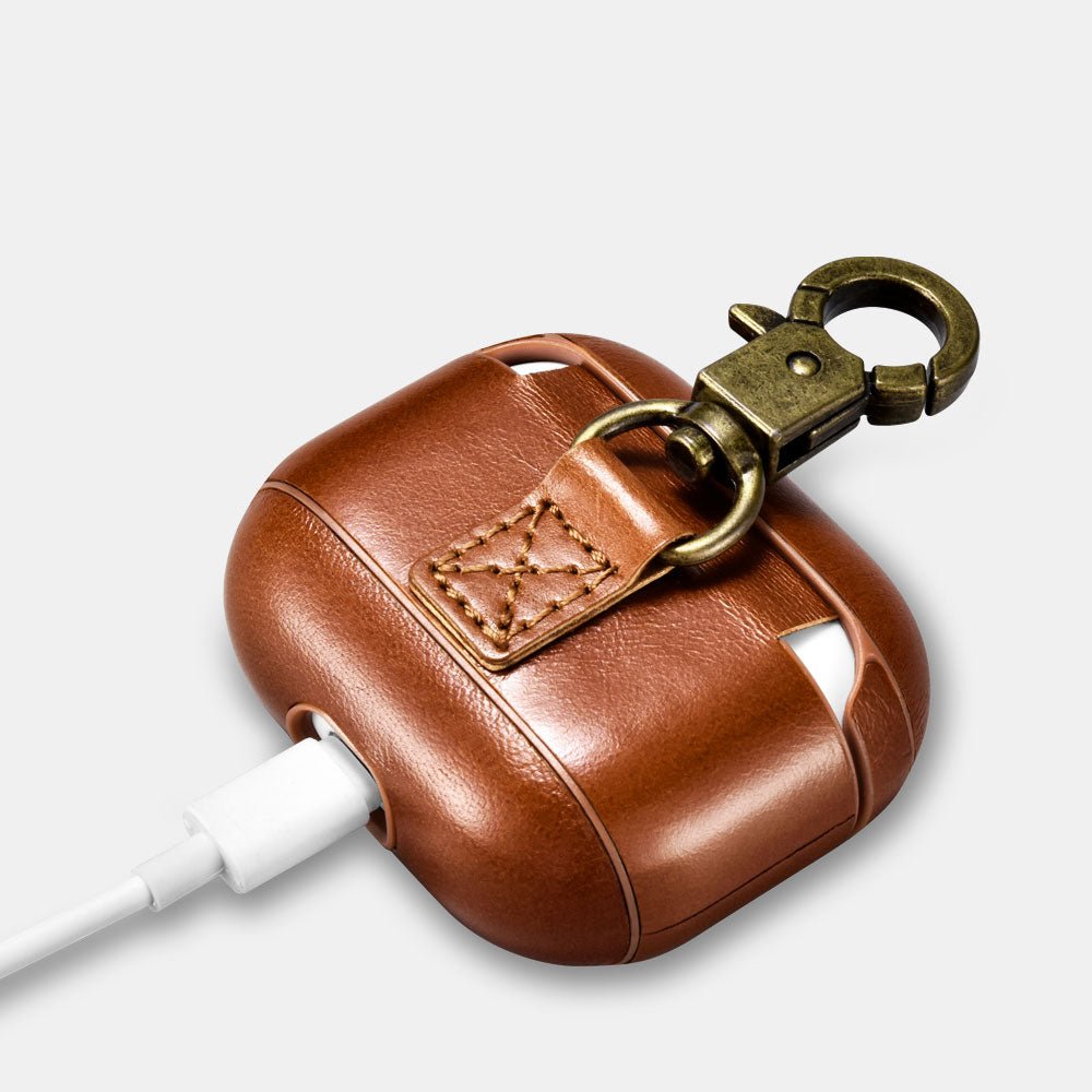 AirPods Pro Leather Protective Case Cover with Hook by Hardiston - premium AirPods Cases