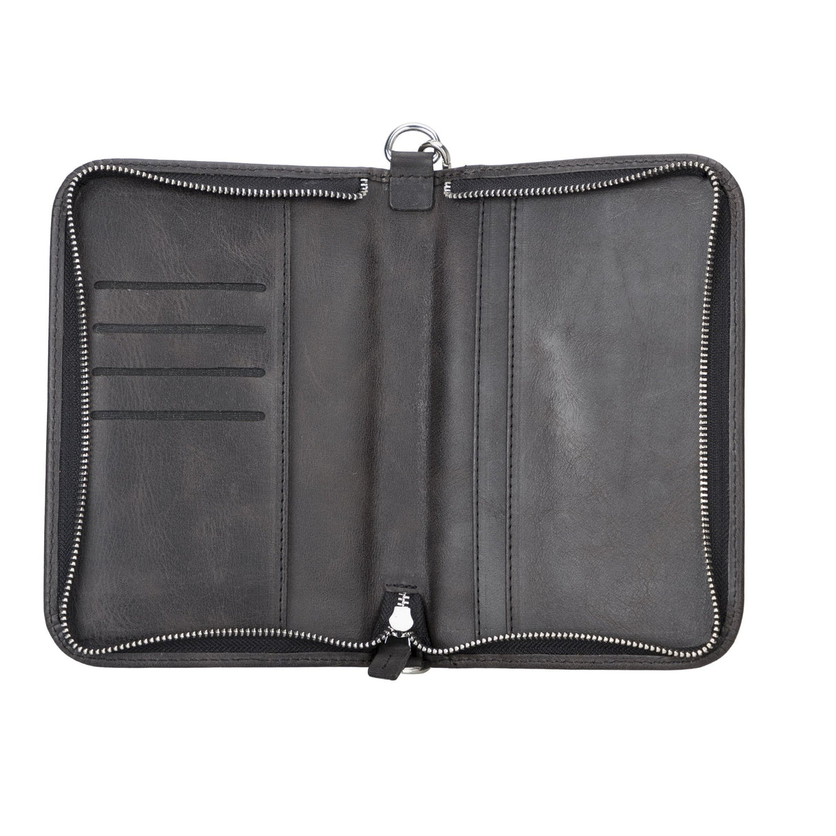 Handcrafted Leather Zipped Passport Holder with Wristlet by Hardiston - premium Passport Cases