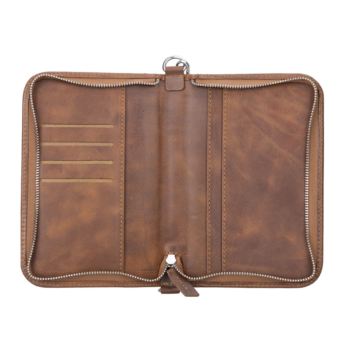 Handcrafted Leather Zipped Passport Holder with Wristlet by Hardiston - premium Passport Cases
