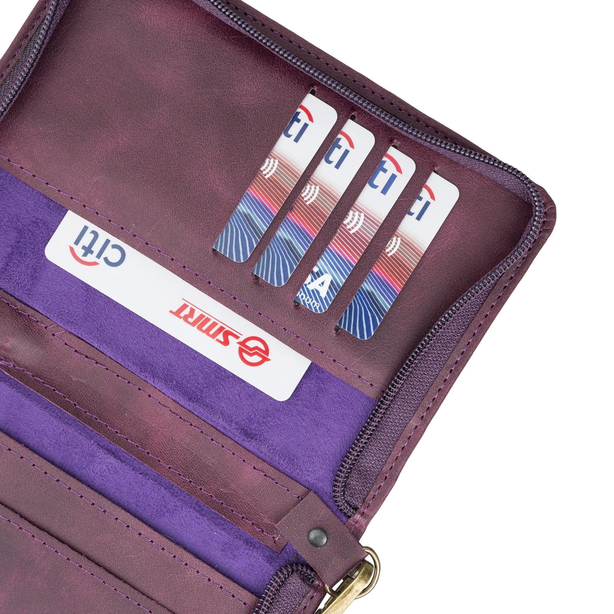 Handcrafted Leather Zipped Passport Holder with Wristlet by Hardiston - premium Passport Cases