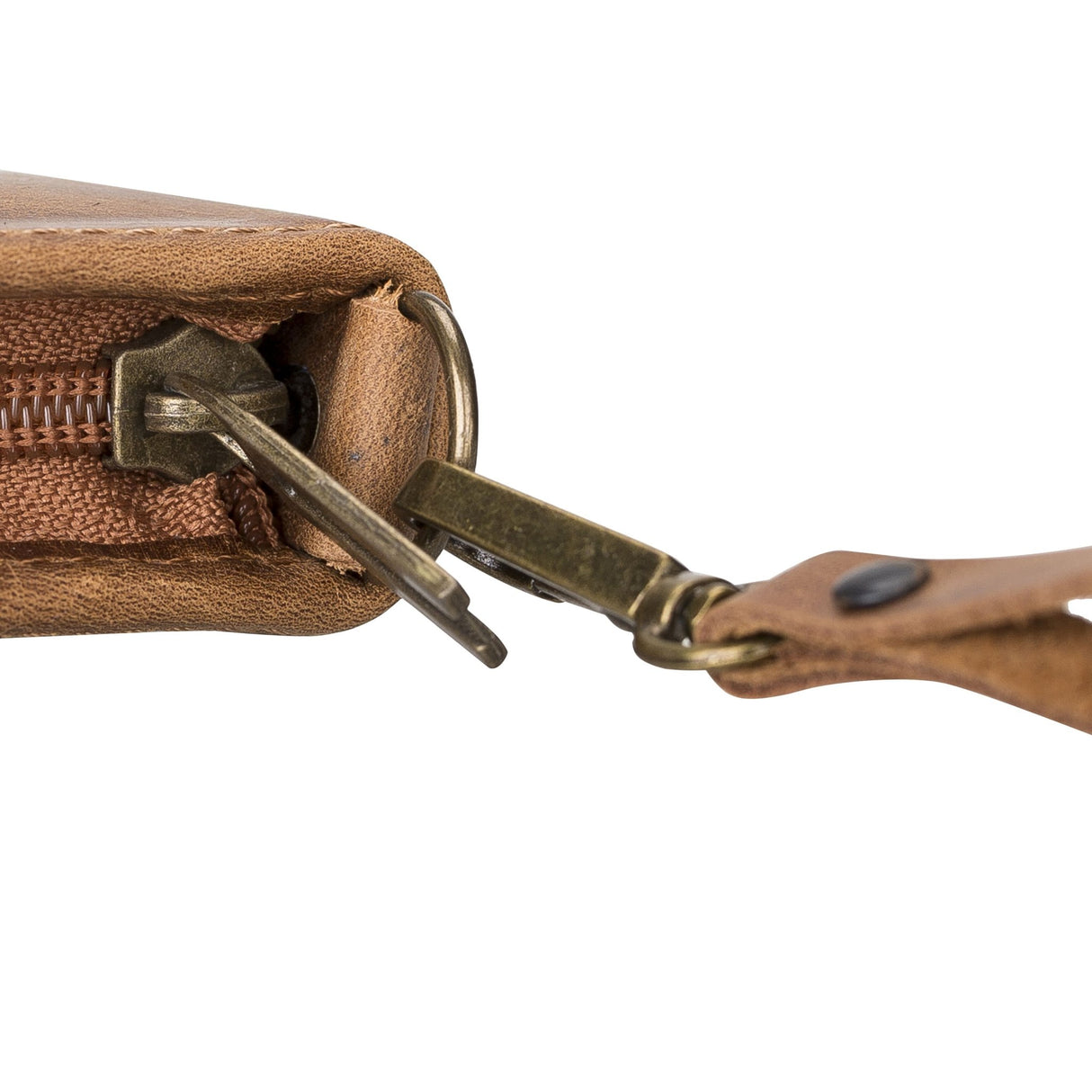 Handcrafted Leather Zipped Passport Holder with Wristlet by Hardiston - premium Passport Cases