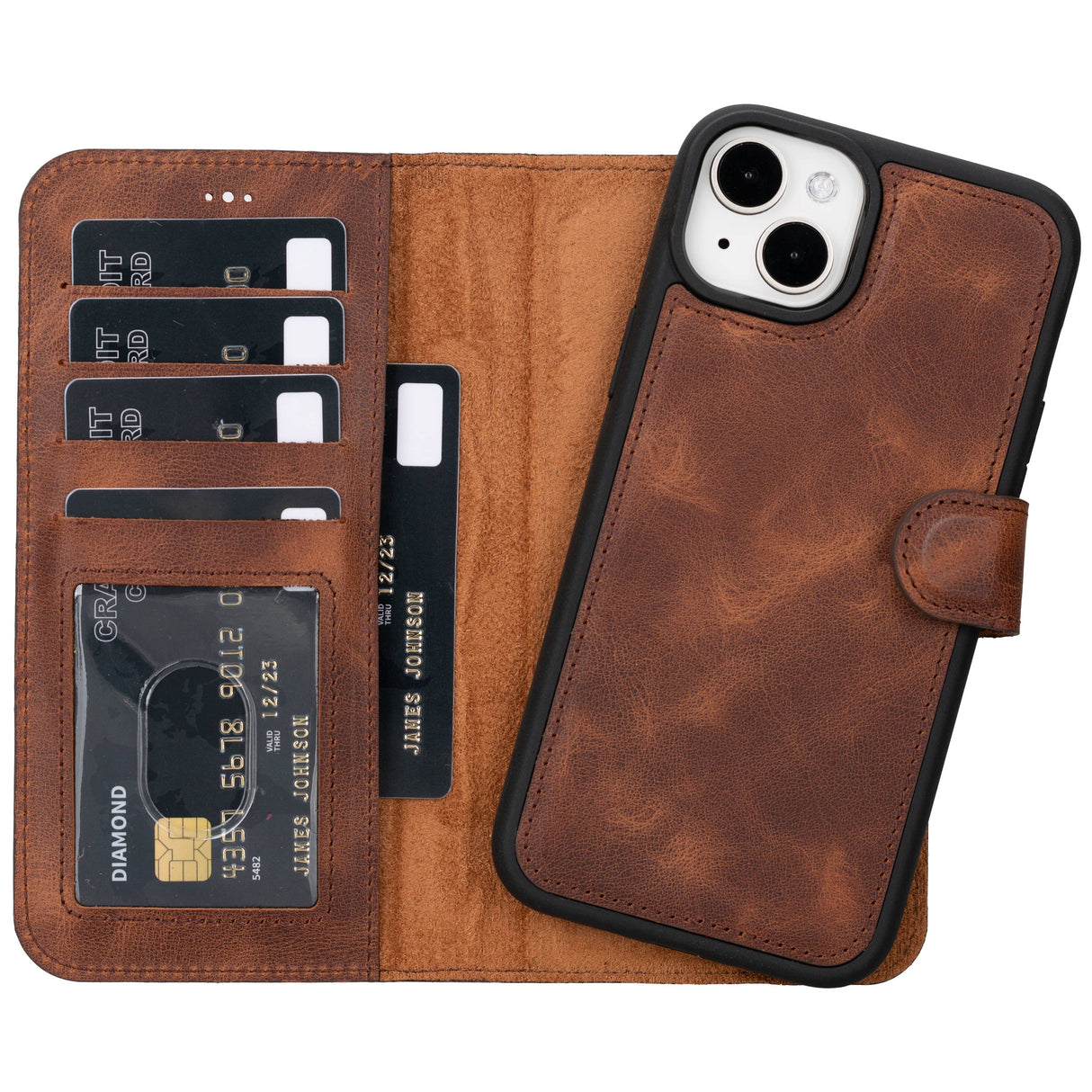 iPhone_15_Plus_Leather_Wallet_Case Brown_1