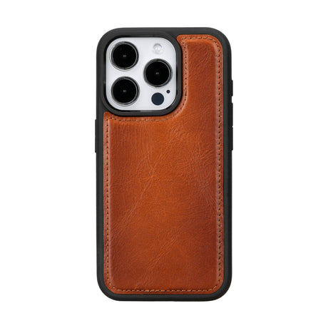 iPhone 15 Pro Leather Snap-on Flex Flat russet 1 back