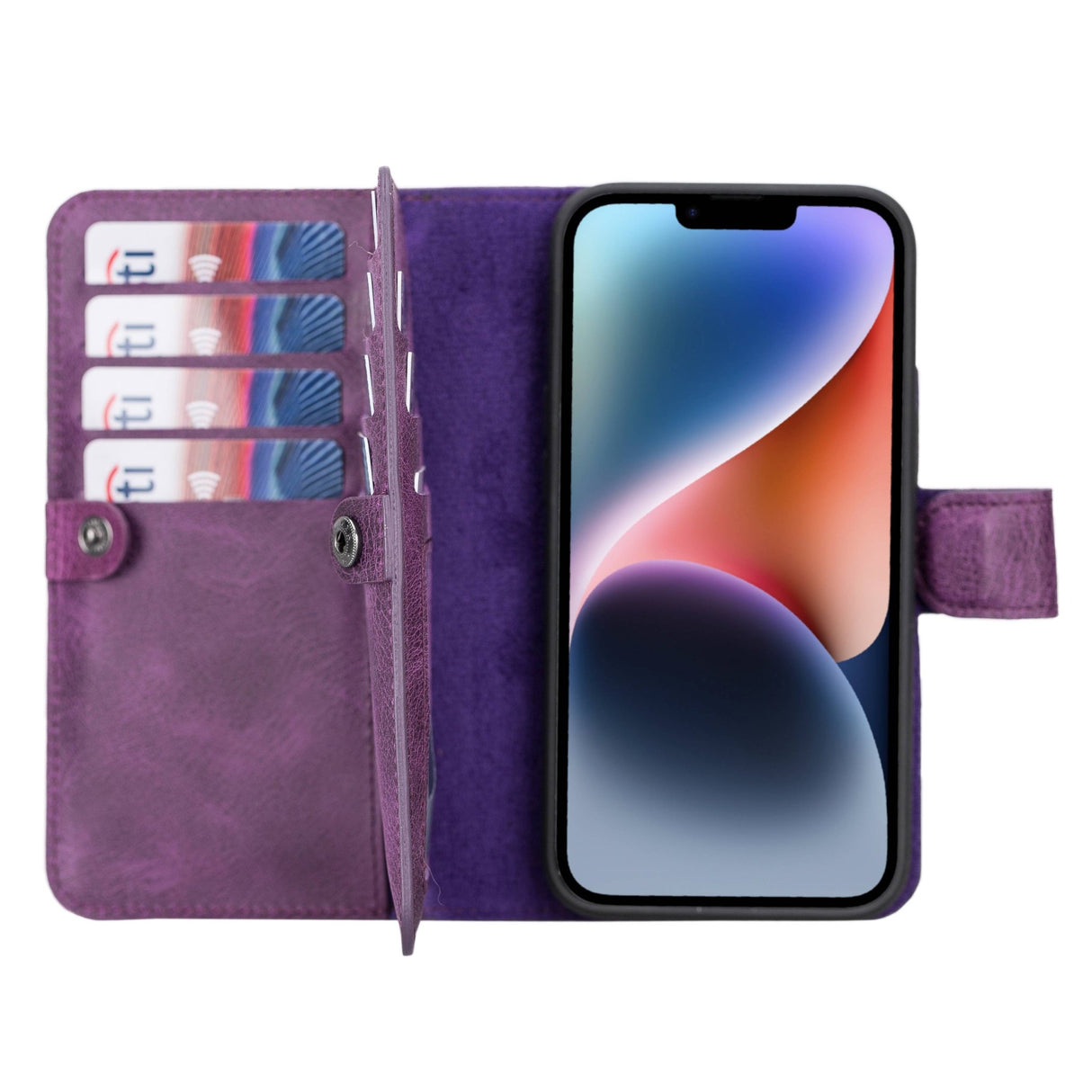 iPhone 14 Leather Dual Wallet Case by Hardiston - premium iPhone 14 Cases