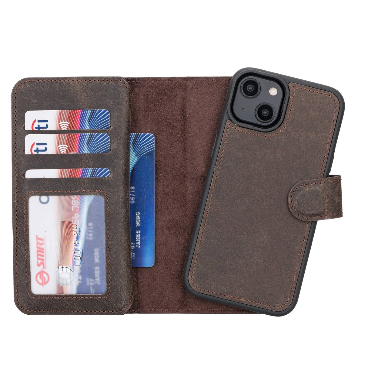 iPhone 14 Leather Dual Wallet Case by Hardiston - premium iPhone 14 Cases