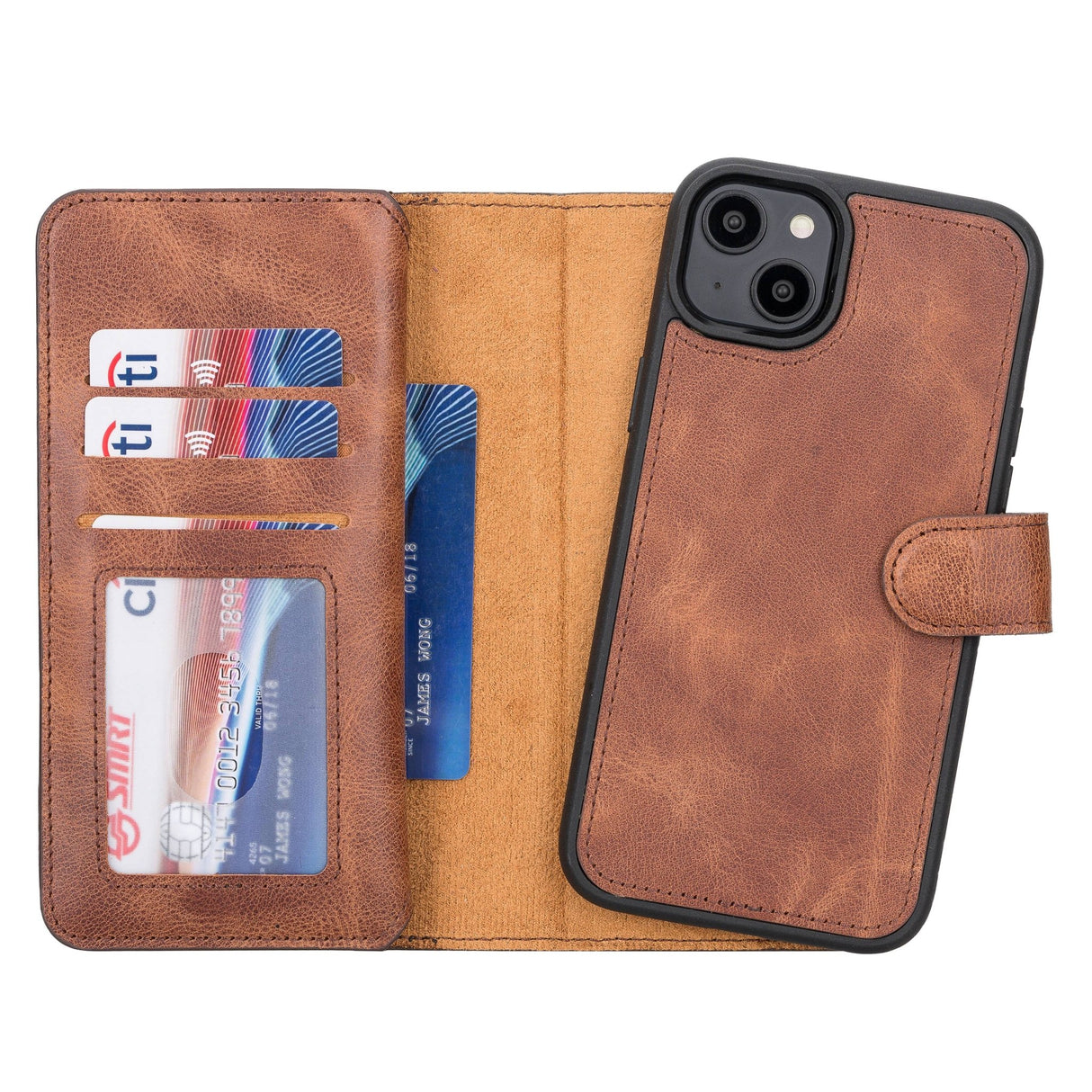 iPhone 14 Plus Leather Dual Wallet Case by Hardiston - premium iPhone 14 Cases