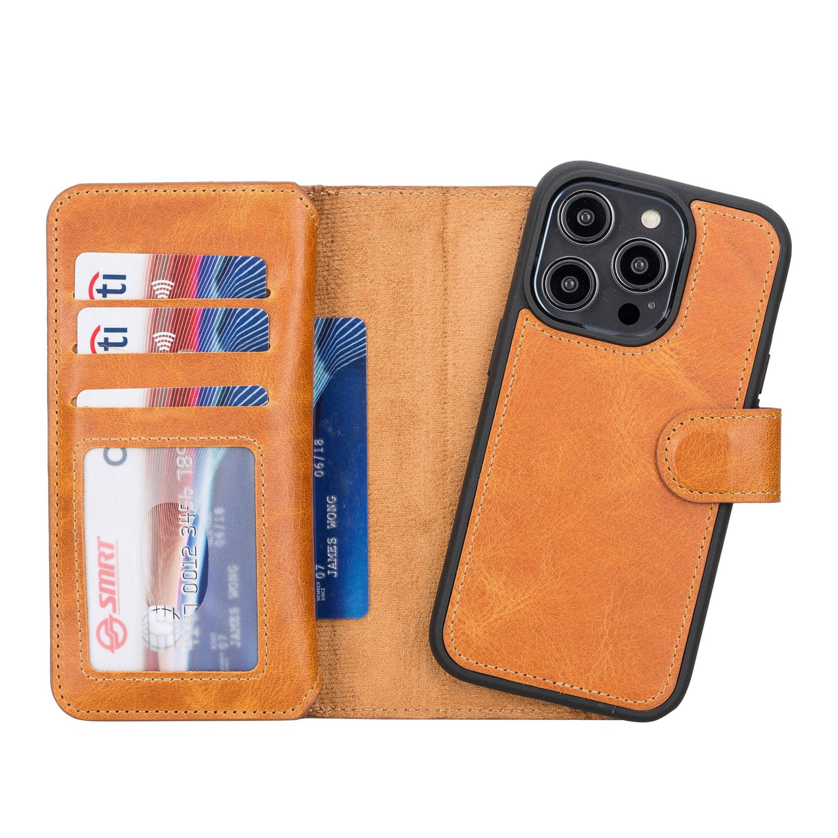iPhone 14 Pro Dual Leather Wallet Case by Hardiston - premium iPhone 14 Cases