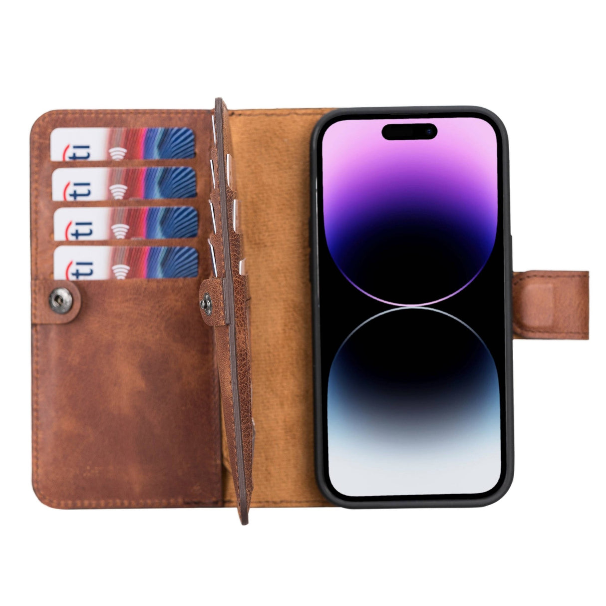 iPhone 14 Pro Dual Leather Wallet Case by Hardiston - premium iPhone 14 Cases
