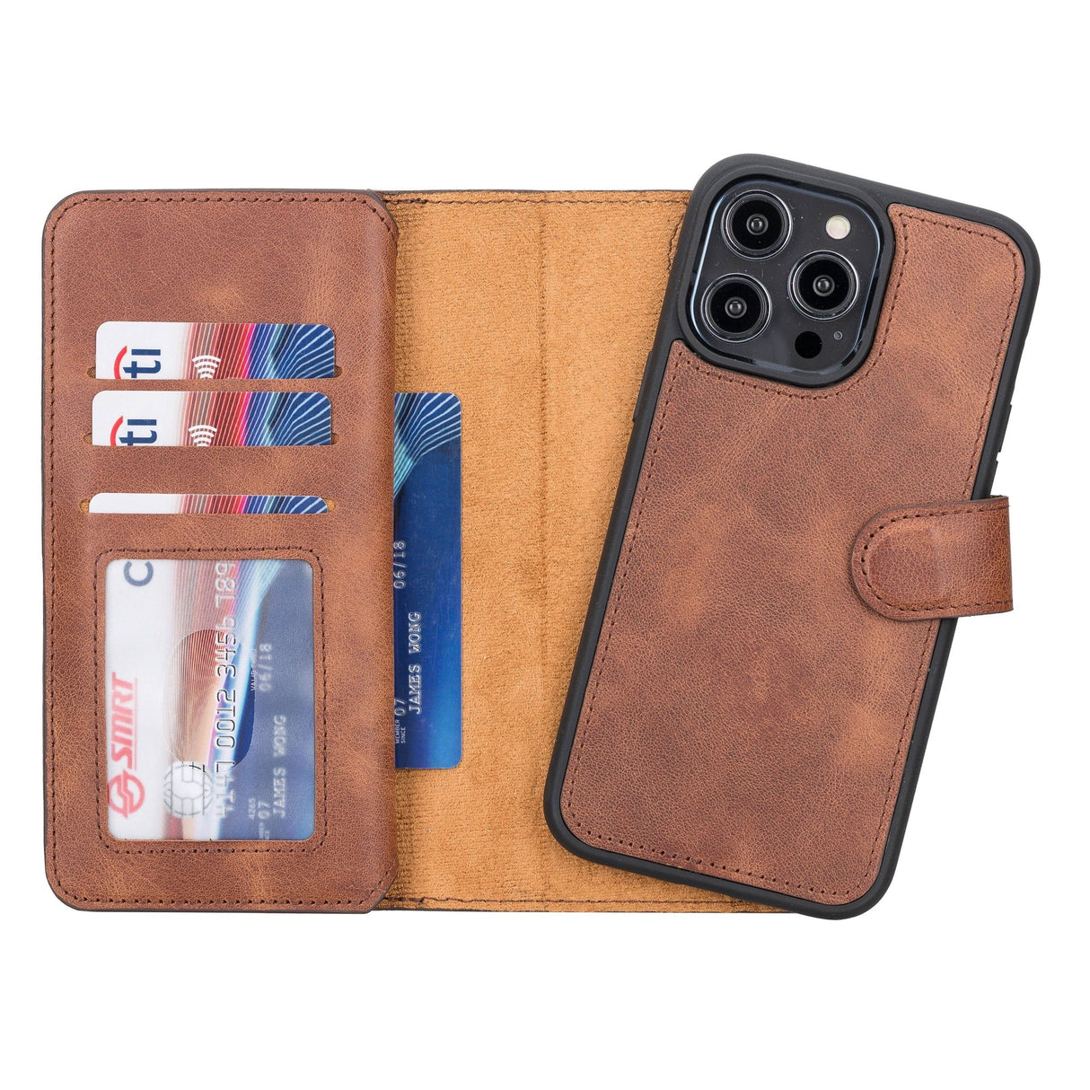 iPhone 14 Pro Max Dual Leather Wallet Case by Hardiston - premium iPhone 14 Cases