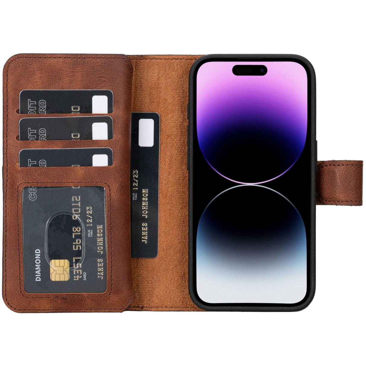 iPhone 15 Pro Dual Leather Wallet Case by Hardiston - premium iPhone 15 Cases