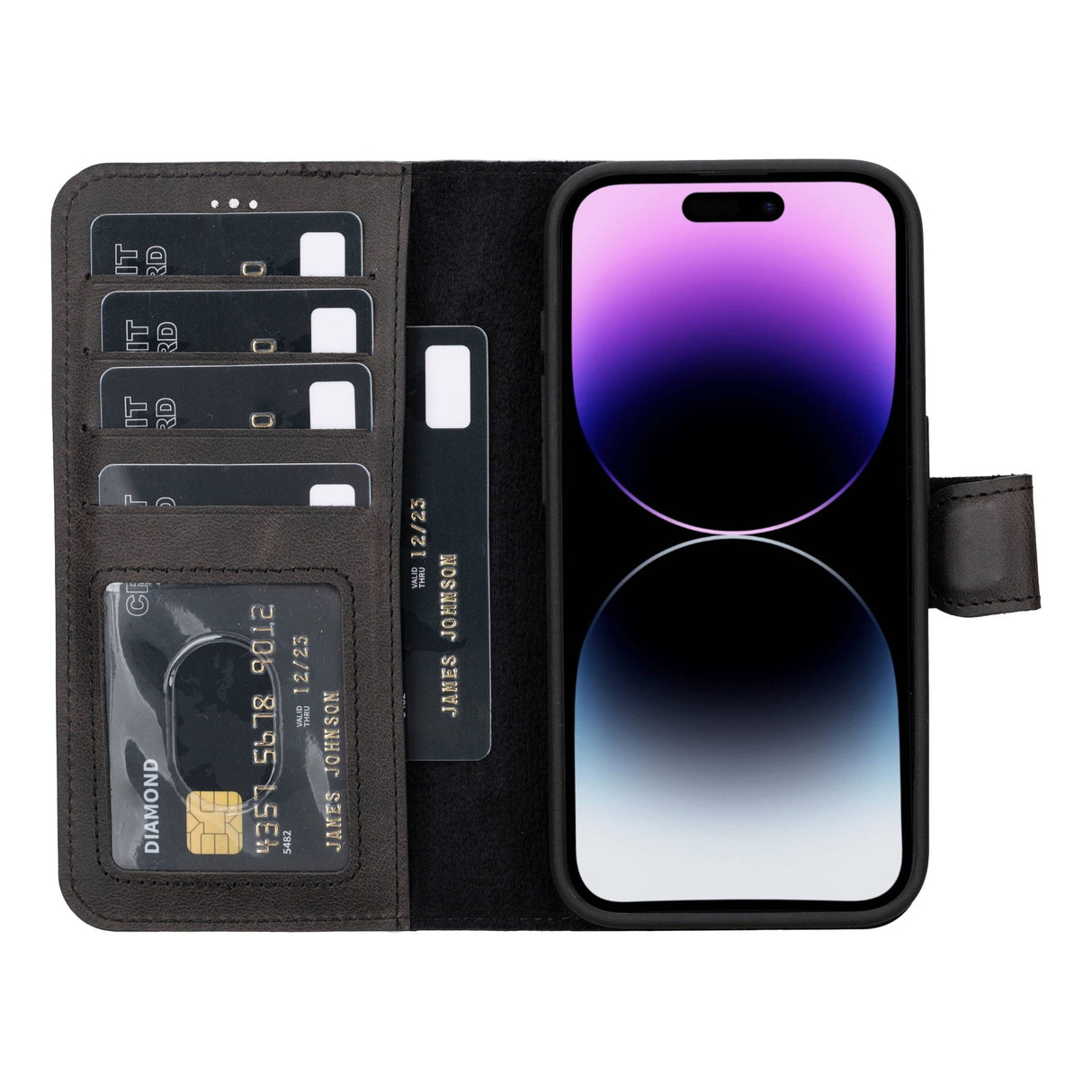 iPhone 15 Pro Leather Wallet Case by Hardiston - premium iPhone 15 Cases