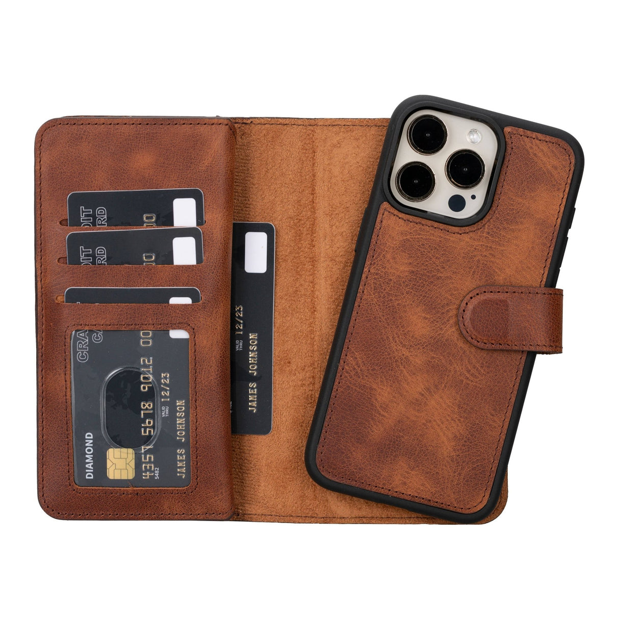 iPhone 15 Pro Max Dual Leather Wallet Case by Hardiston - premium iPhone 15 Cases