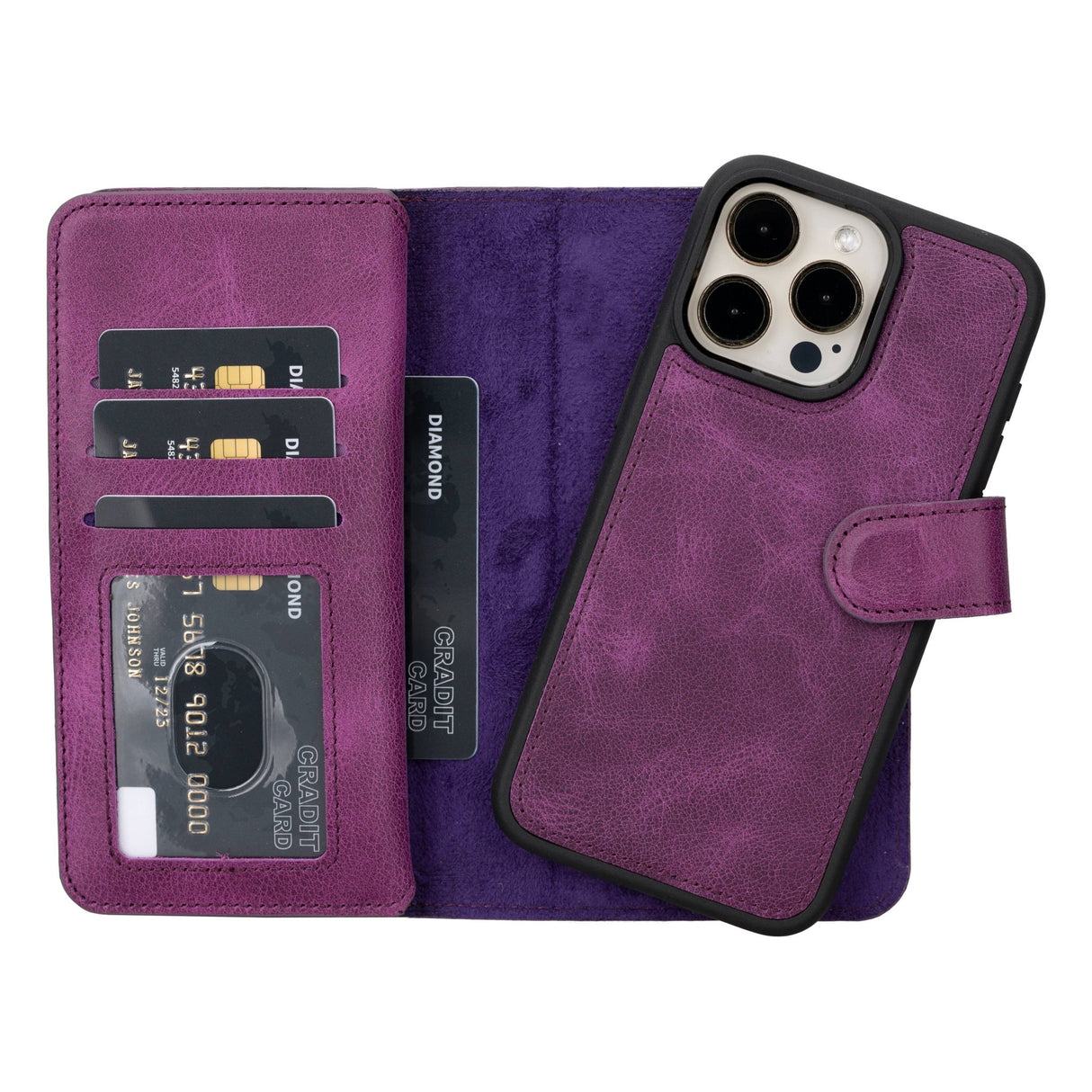 iPhone 15 Pro Max Dual Leather Wallet Case by Hardiston - premium iPhone 15 Cases